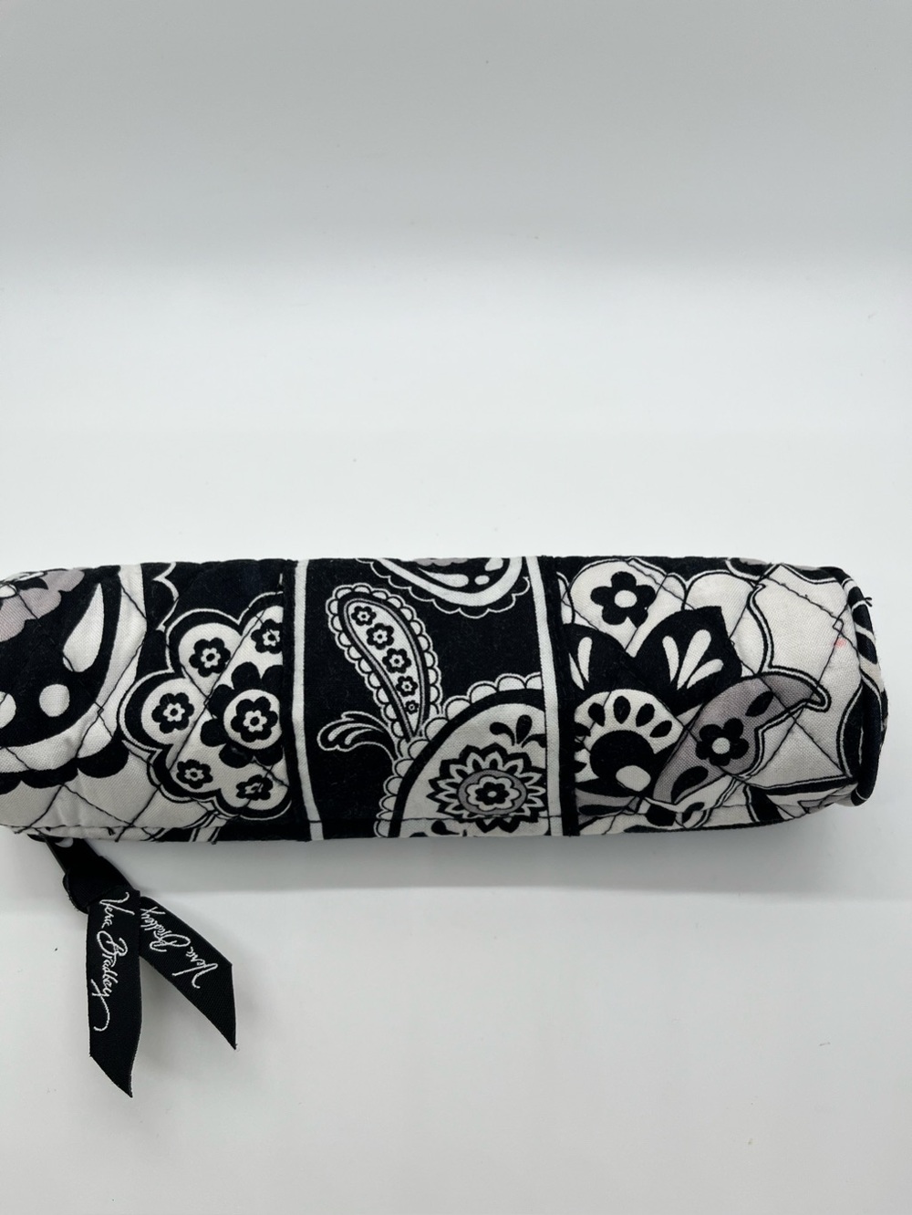 Vera Bradley Midnight Paisley Quilted Roll Travel Jewelry Pens Cosmetic Case